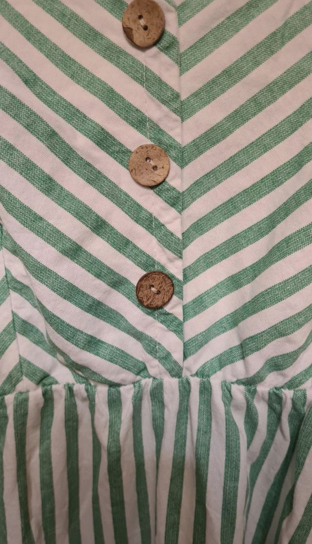 Vestido rayas verde blanco