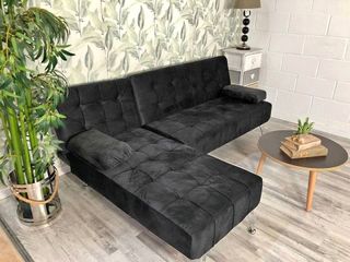Sofá cama terciopelo negro