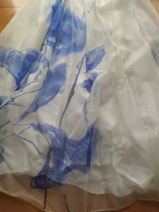 Vestido Carolina Herrera - Azul y Blanco