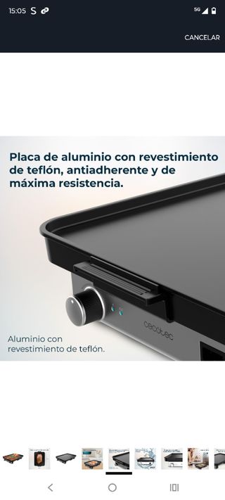 Plancha de asar 

Cecotec: 40x30cm