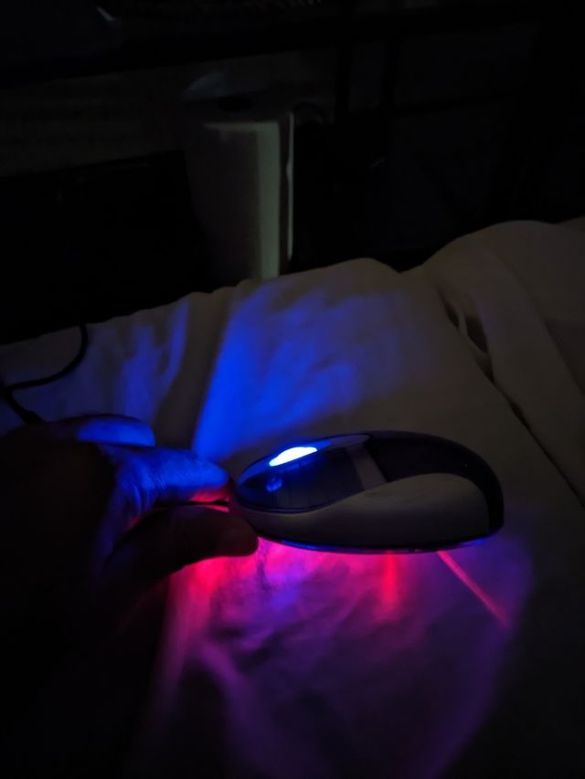 Ratón PS2  con led azul y rojo y con adaptador USB