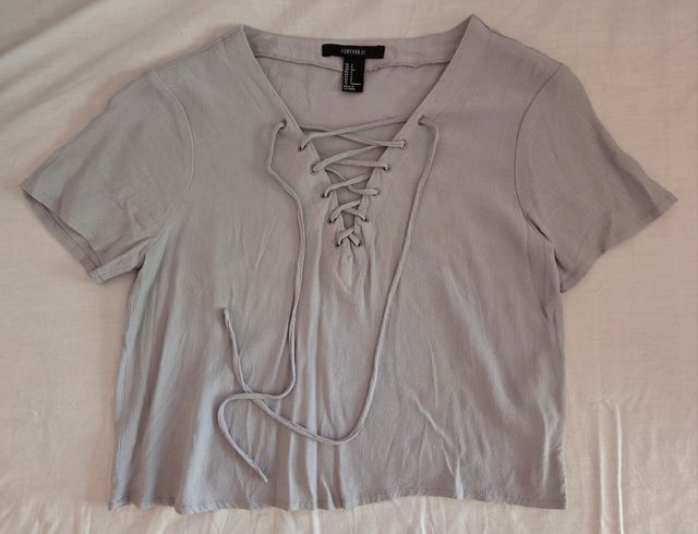 Blusa gris Forever 21 talla S