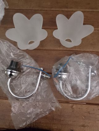 Coppia Lampade Parete - Tulipano - Argento