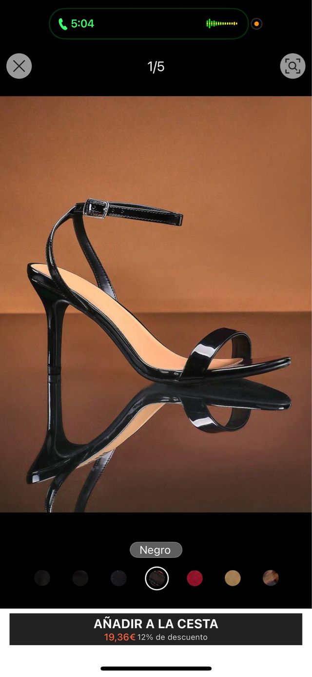 Sandalias negras tacón fino