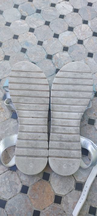 Sandalias niña T38 - Plata & Azul