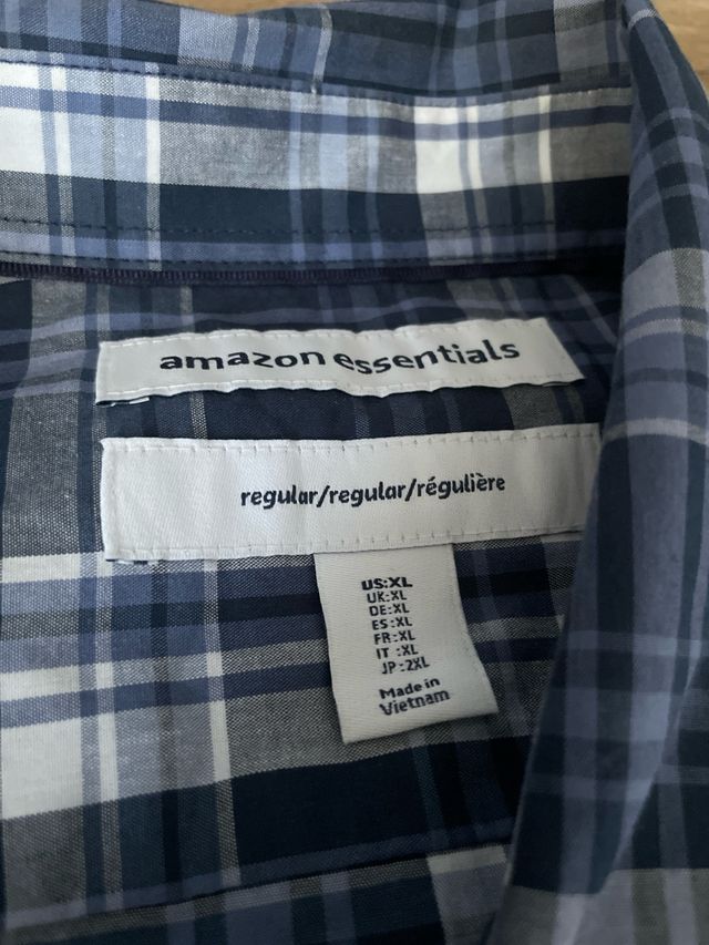 Camicia Amazon Essentials XXL a quadri blu