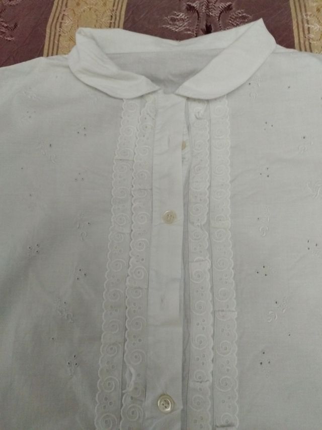 Camisón antiguo algodón blanco