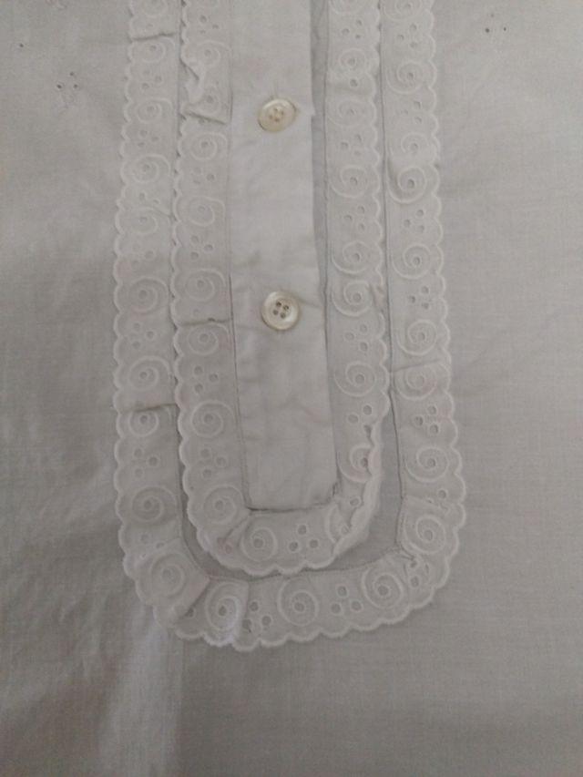Camisón antiguo algodón blanco