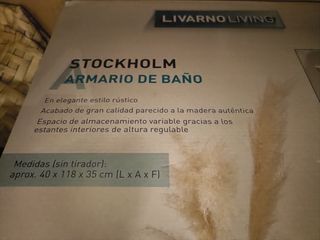 Armario baño blanco - Madera Nuevo, 118x0,35x0,40