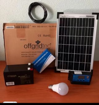 Kit Solar 12v completo batería placa regulador luz