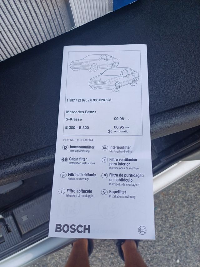 Filtro habitáculo Mercedes Bosch