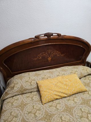 Cama madera 135cm - colchón beige