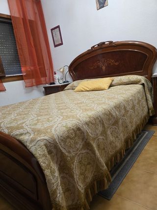 Cama madera 135cm - colchón beige