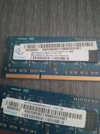 2x Memorias RAM Nanya 2GB DDR3