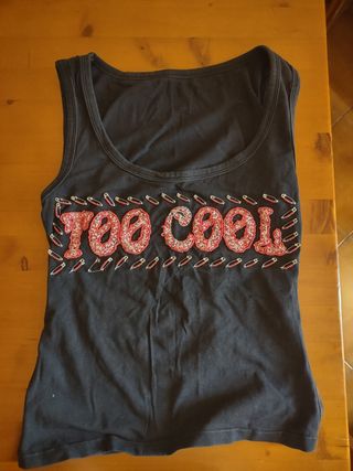 Top nero con perline - Too Cool