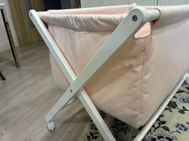 Cuna bebé plegable rosa