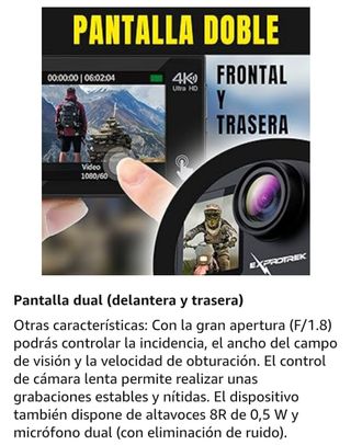 Cámara Deportiva EXPROTREK 4K Dual Screen