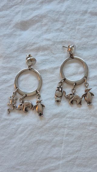 Pendientes plata animales