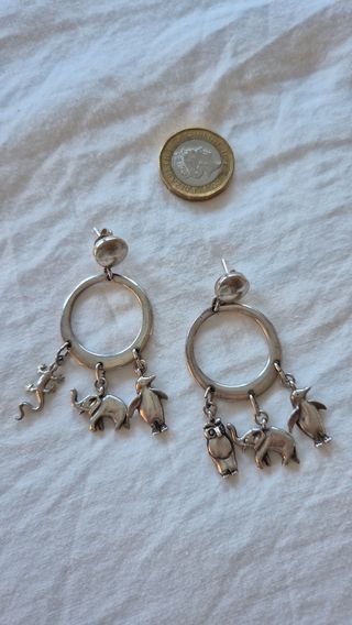 Pendientes plata animales