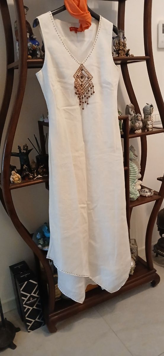 Vestito puro lino mis M grande brend ...