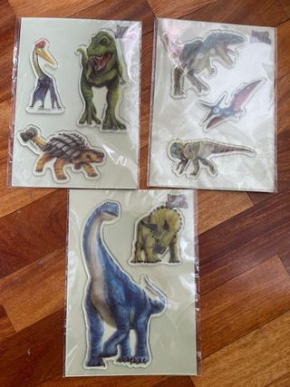 3 láminas pegatinas dinosaurios3Dnuevas 