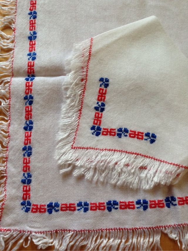 Tovaglia individuale con relativo tovagliolo. Vintage