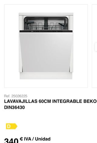 Lavavajillas integrable 