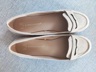 Zapatos planos beige mujer