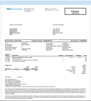 Monitor Dell Pro 14 Plus - P1425