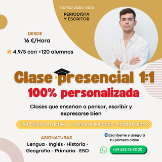 Clases presenciales Lengua e Inglés ESO Periodista