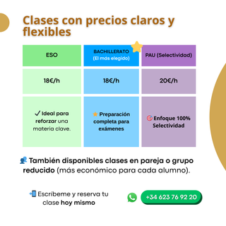 Clases Particulares Matemáticas Física Química PAU