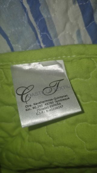 Colcha cama 90 - Azul y Verde