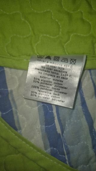 Colcha cama 90 - Azul y Verde