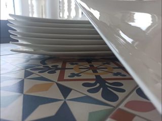 8 Platos Porcelana Blanco - Corte Inglés