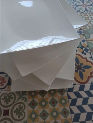 8 Platos Porcelana Blanco - Corte Inglés