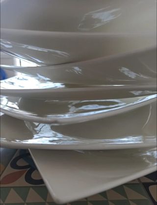 8 Platos Porcelana Blanco - Corte Inglés