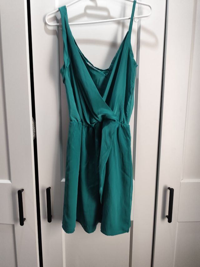 Vestido corto verde azulado