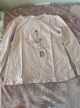 Camiseta bailarina niña - beige/rosa