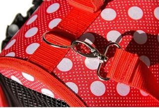 Transportín mascotas rojo - puntos blancos