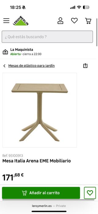 Mesa cuadrada exterior - Verde