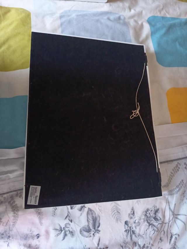 Bandeja/ cuadro de pizarra negra y blanca.