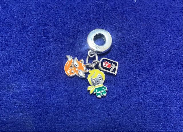 Charm Principito Zorro Flor Plata pulsera collar