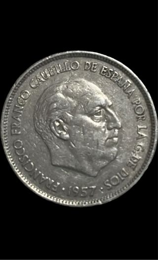 Moneda 25 Ptas España 1957