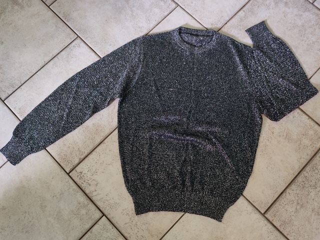 Maglia lurex nera e argento