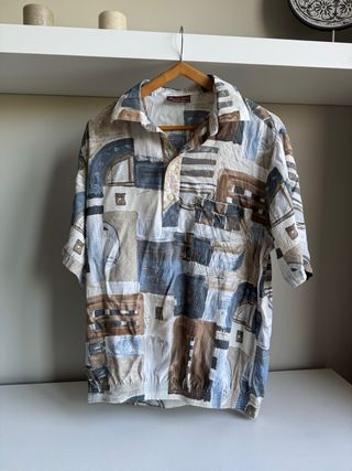 Camisa vintage manga corta con cintura adaptable