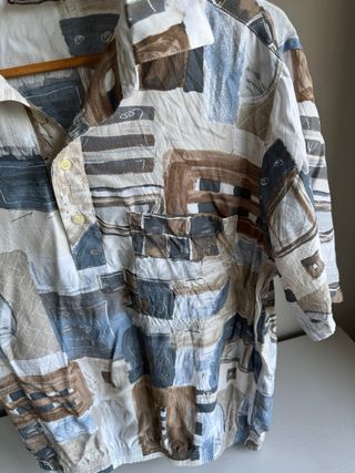 Camisa vintage manga corta con cintura adaptable