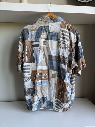 Camisa vintage manga corta con cintura adaptable