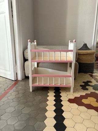 2 minicunas infantiles corazones rosa