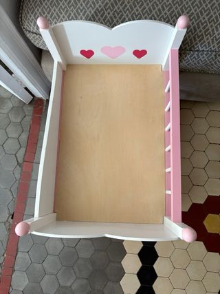 2 minicunas infantiles corazones rosa