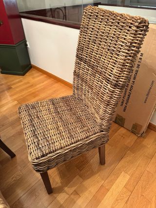 6 Sillas Comedor mimbre marrón